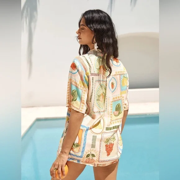 Seven Wonders Agata Shirt in Agata Print Women’s Size XS Fruit Print - Picture 3 of 11